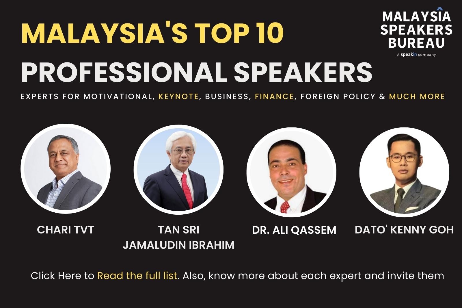 Top 10 Professional Speakers in Malaysia: Motivational, Keynote, Business, Tech & Others