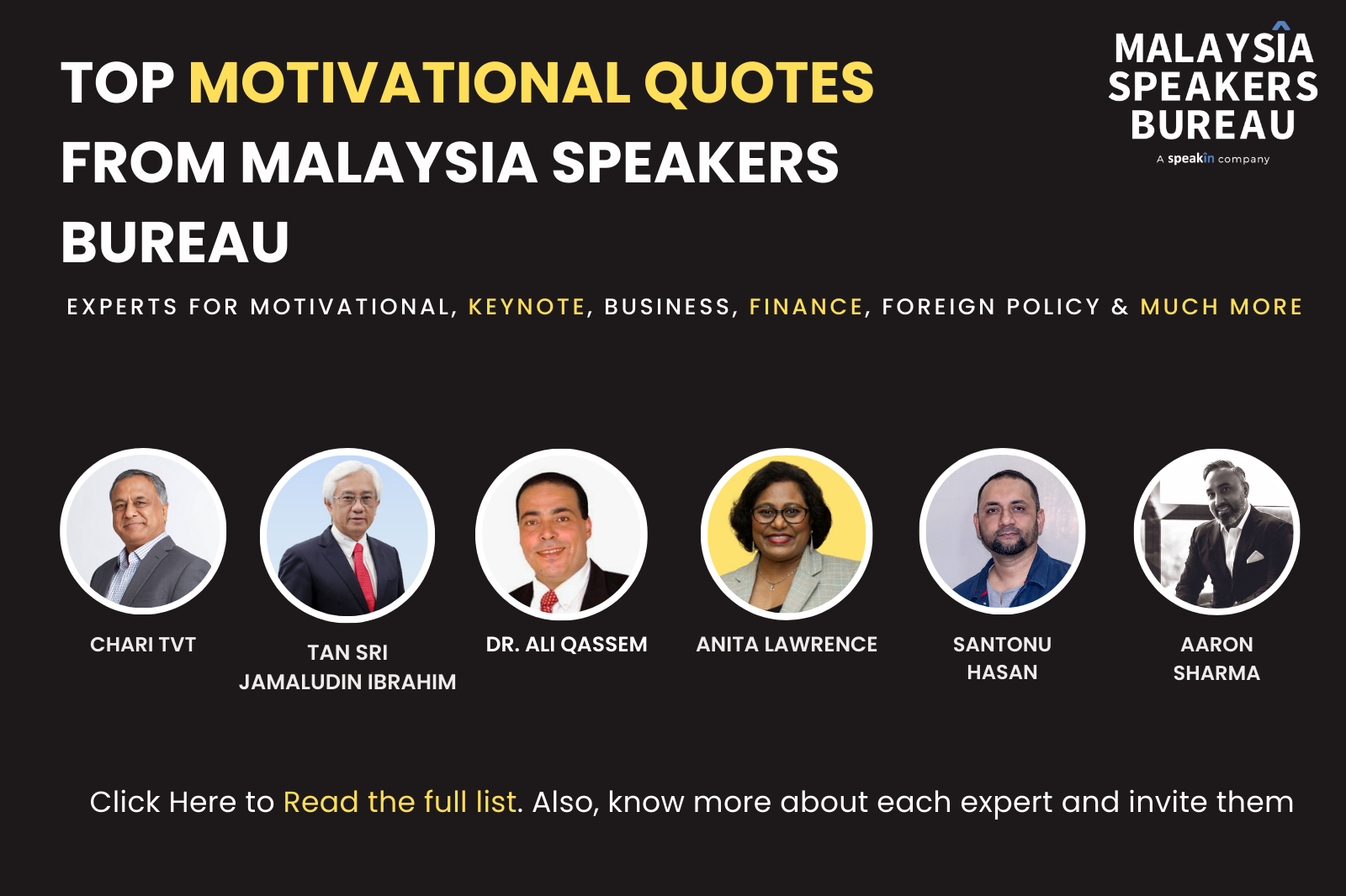 Top Motivational Quotes From Malaysian Speakers Bureau for Success